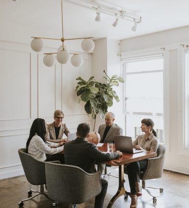 Happy business people in a meeting
